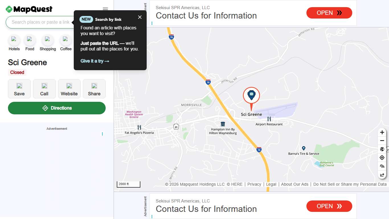 Sci Greene, 169 Progress Dr, Waynesburg, PA 15370, US - MapQuest
