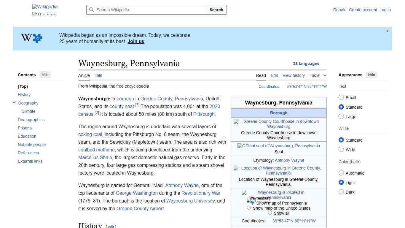 Waynesburg, Pennsylvania - Wikipedia